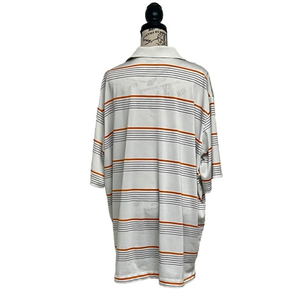 Nike Golf Men’s XXL Striped Polo Shirt White Orange Gray Dri-FIT Performance - Picture 5 of 10